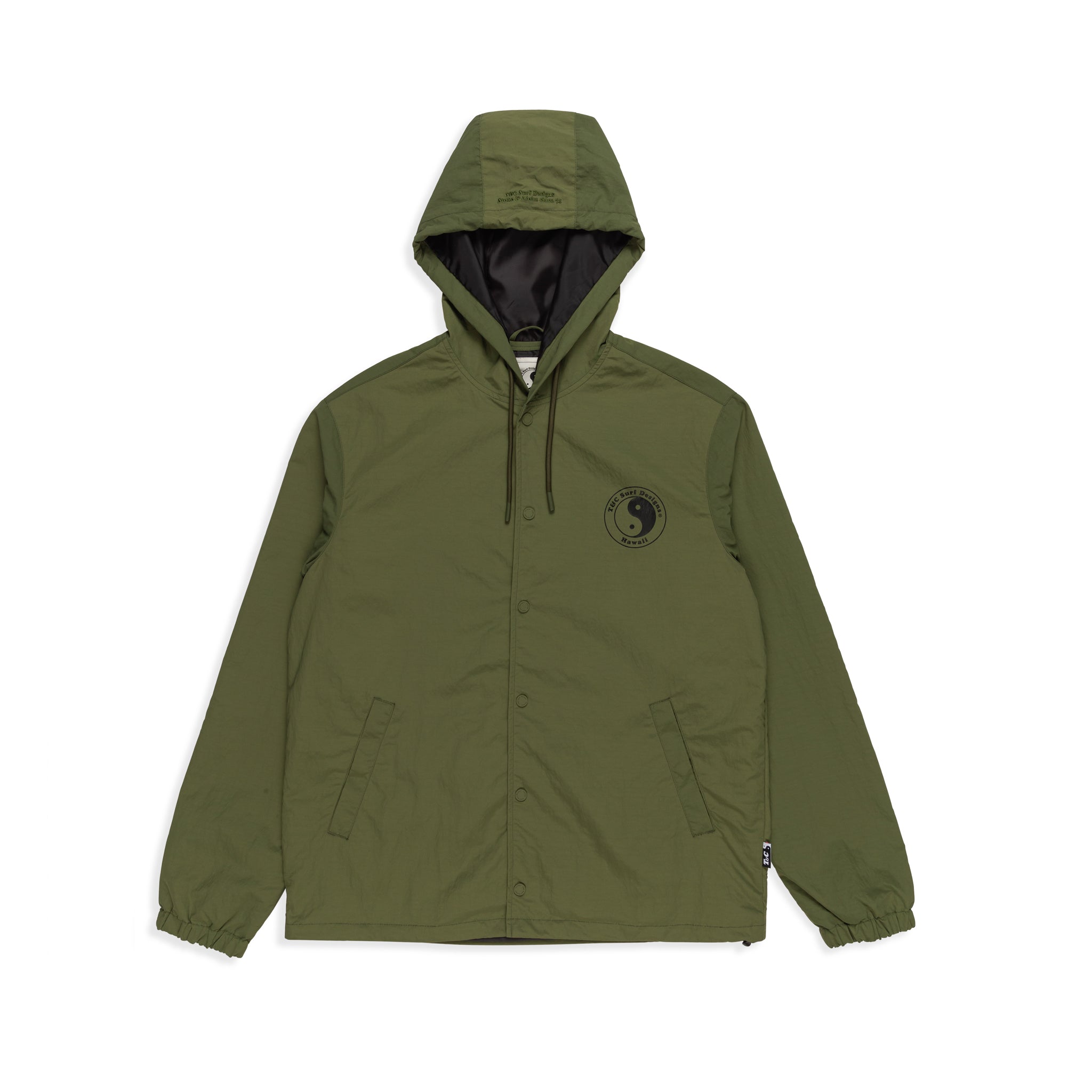 T&C Surf Designs Hooded Coach Jacket - Bright Military