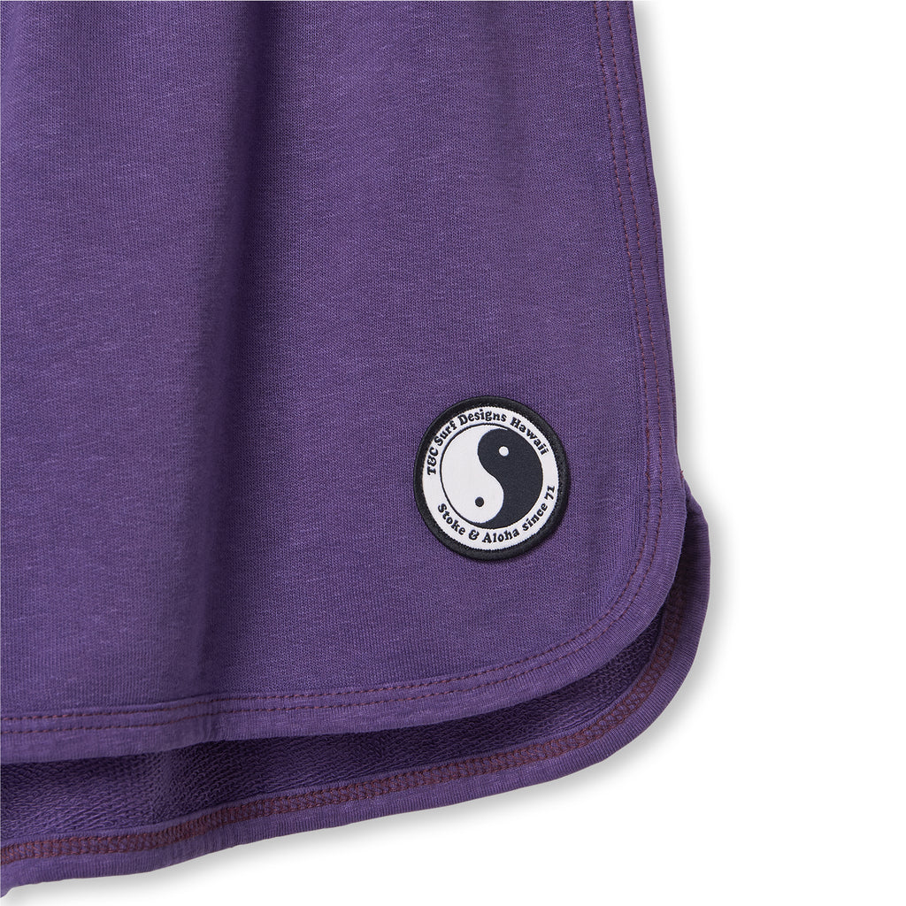 T&C Surf Designs Women Plain Fleece Short-Dark Purple
