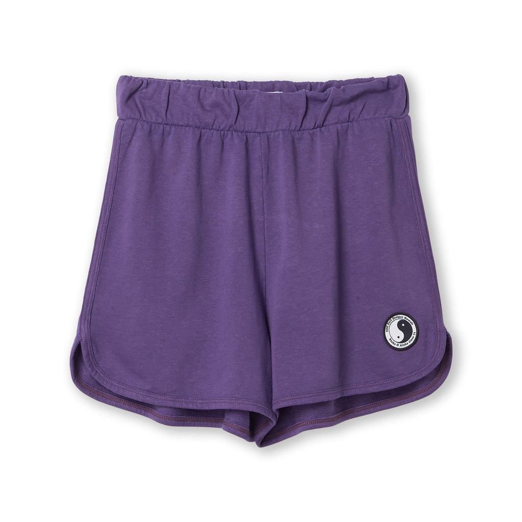 T&C Surf Designs Women Plain Fleece Short-Dark Purple