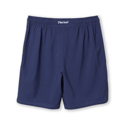 T&amp;C Surf Designs Elastic Scalop 19" Beach Short-Navy