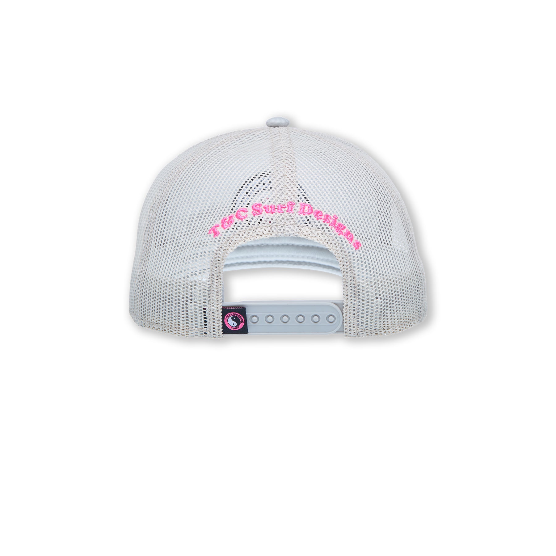 T&C Surf Designs YY Plain Trucker Cap-Grey / Pink Logo