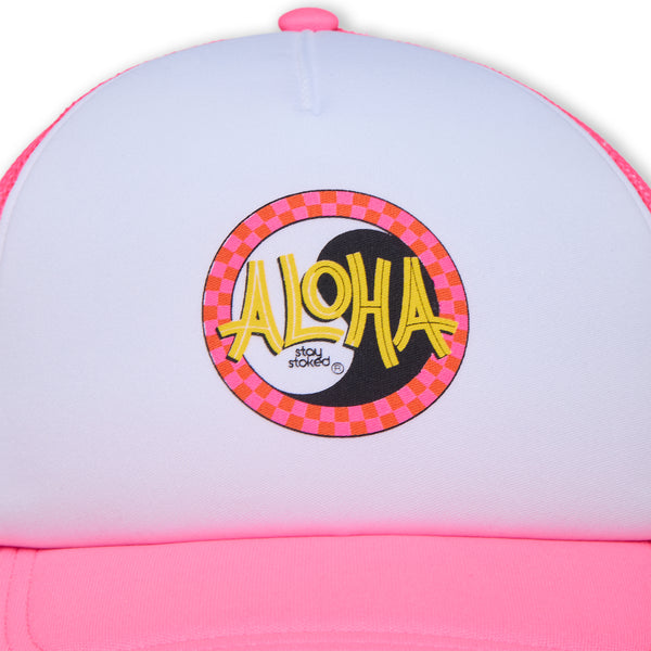 T&C Surf Designs Aloha Foam Trucker Cap-White / Pink