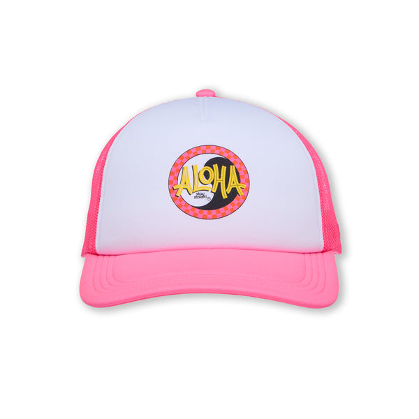 T&C Surf Designs Aloha Foam Trucker Cap-White / Pink