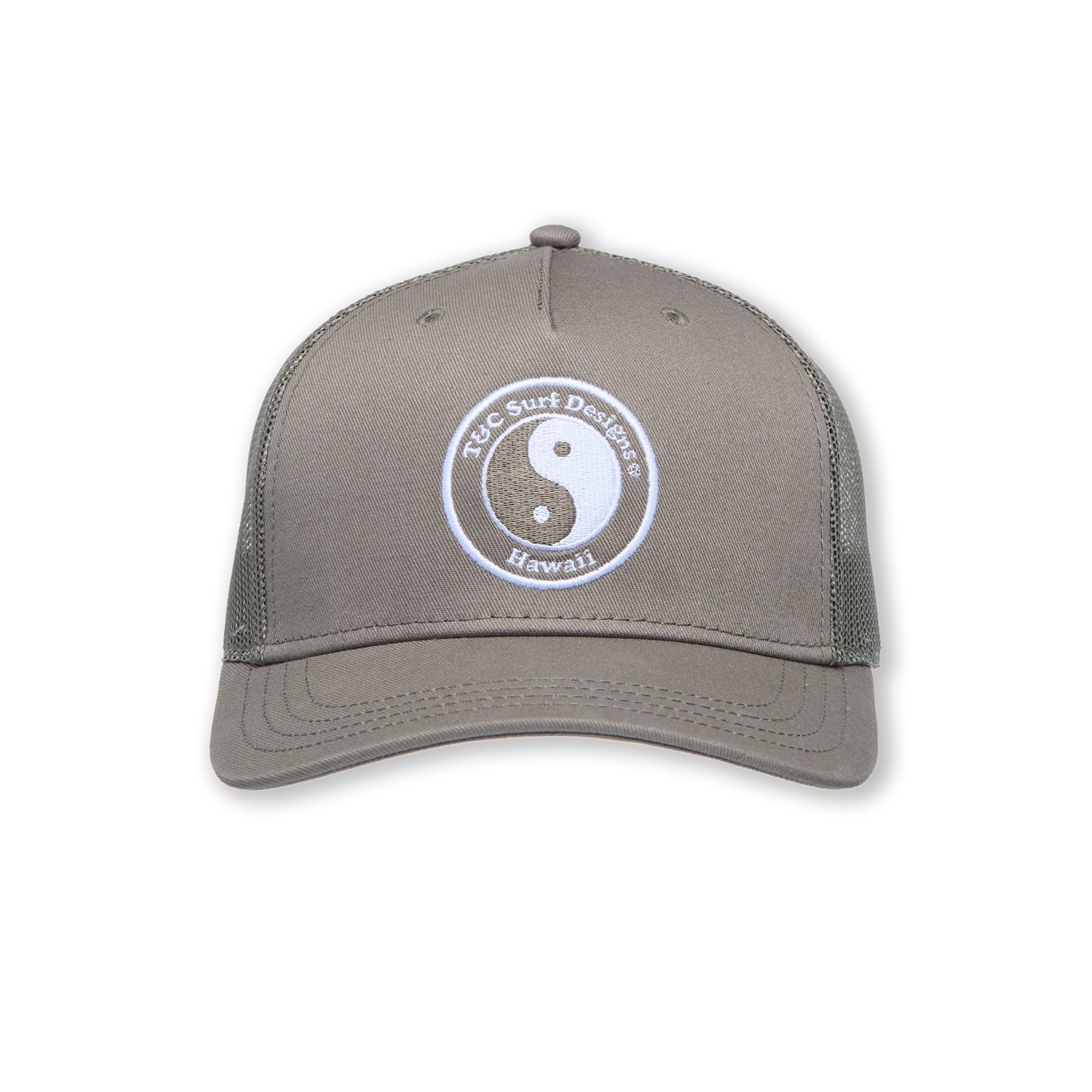 T&C Surf Designs YY Plain Trucker Cap-Military Green / Military Green Logo