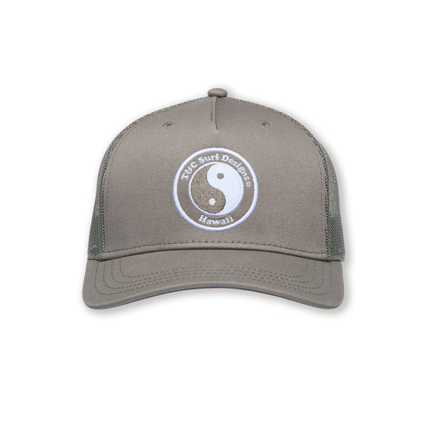 T&C Surf Designs YY Plain Trucker Cap-Military Green / Military Green Logo
