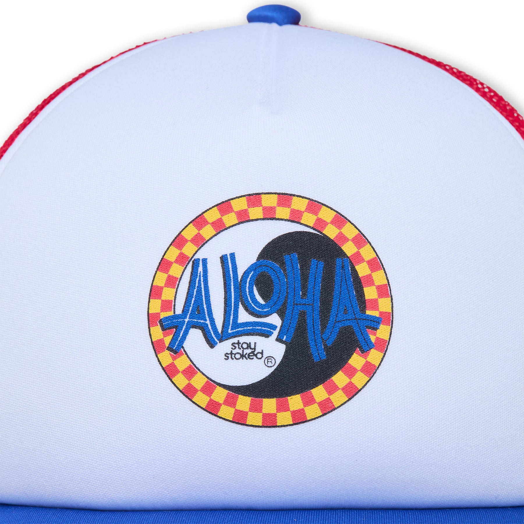 T&C Surf Designs Aloha Foam Trucker Cap-Royal / Red / White