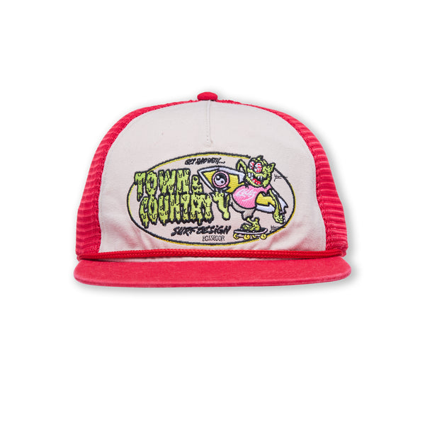 T&C Surf Designs Funco Unstructured Trucker Cap- Red