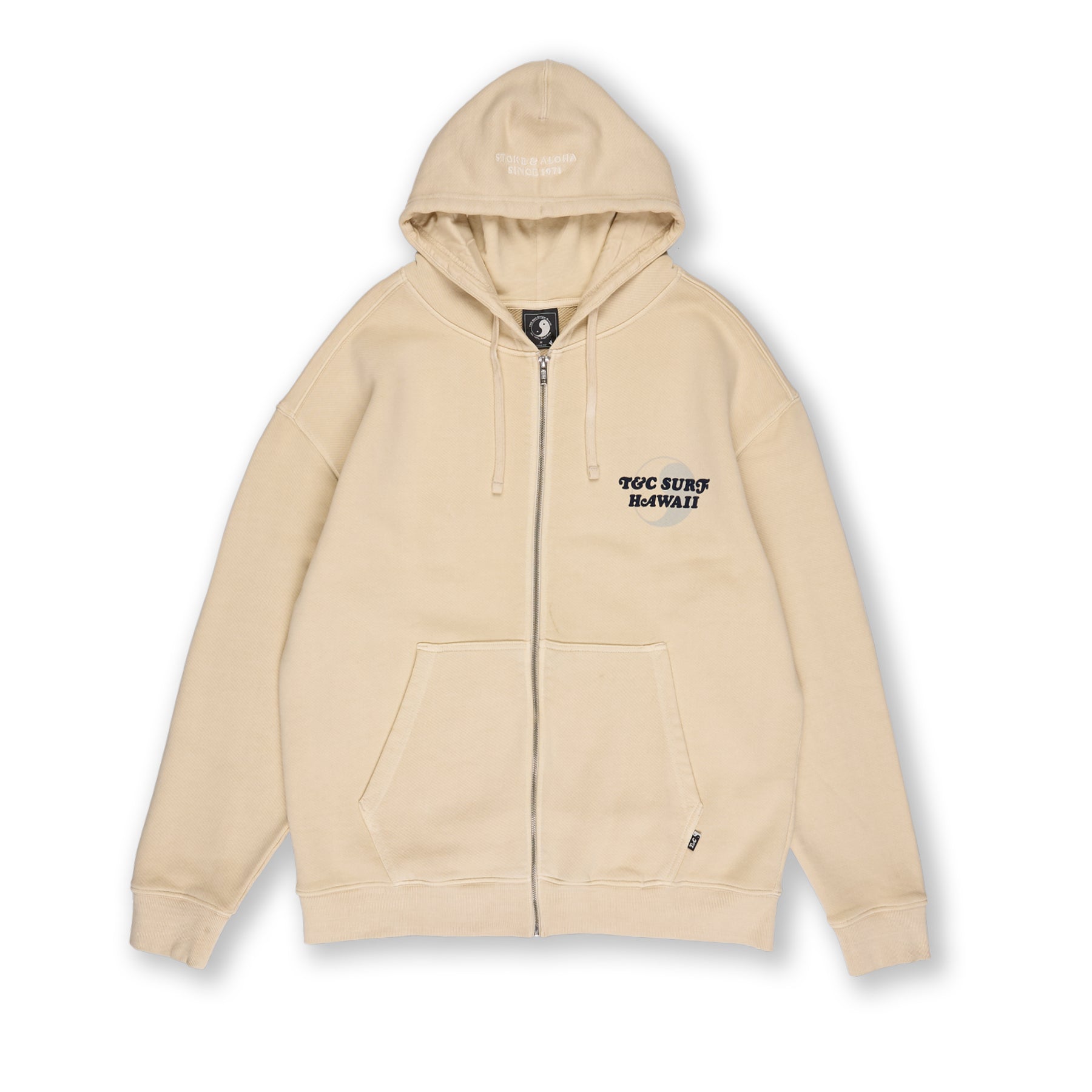 T&C Surf Designs TCSH Heavy Zip Hoodie Sweat-Greige