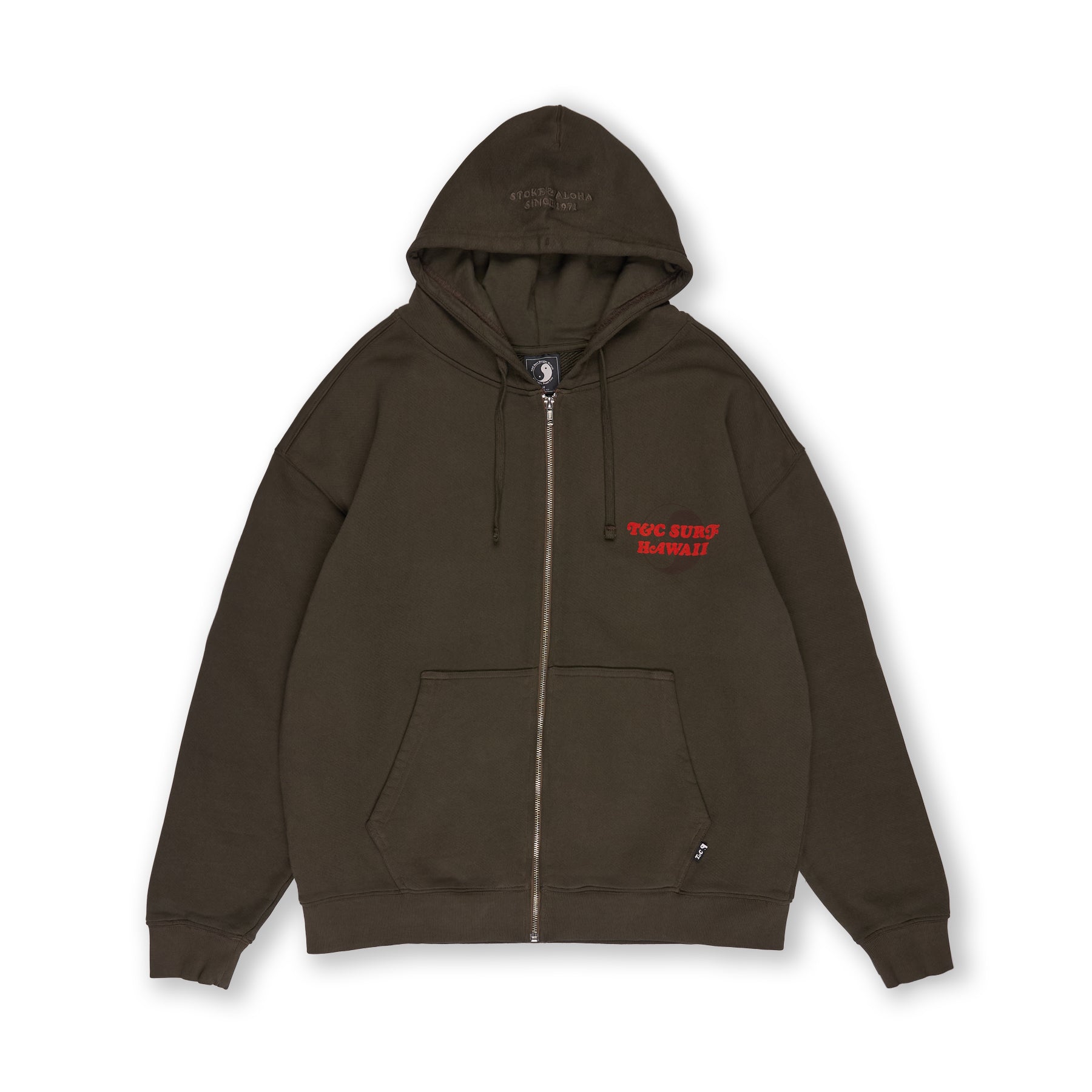 T&C Surf Designs TCSH Heavy Zip Hoodie Sweat-Brown