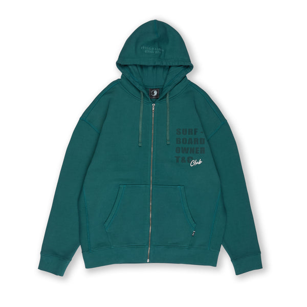 T&C Surf Designs Owner Full Zip Sweat Hoodie-Green Sea