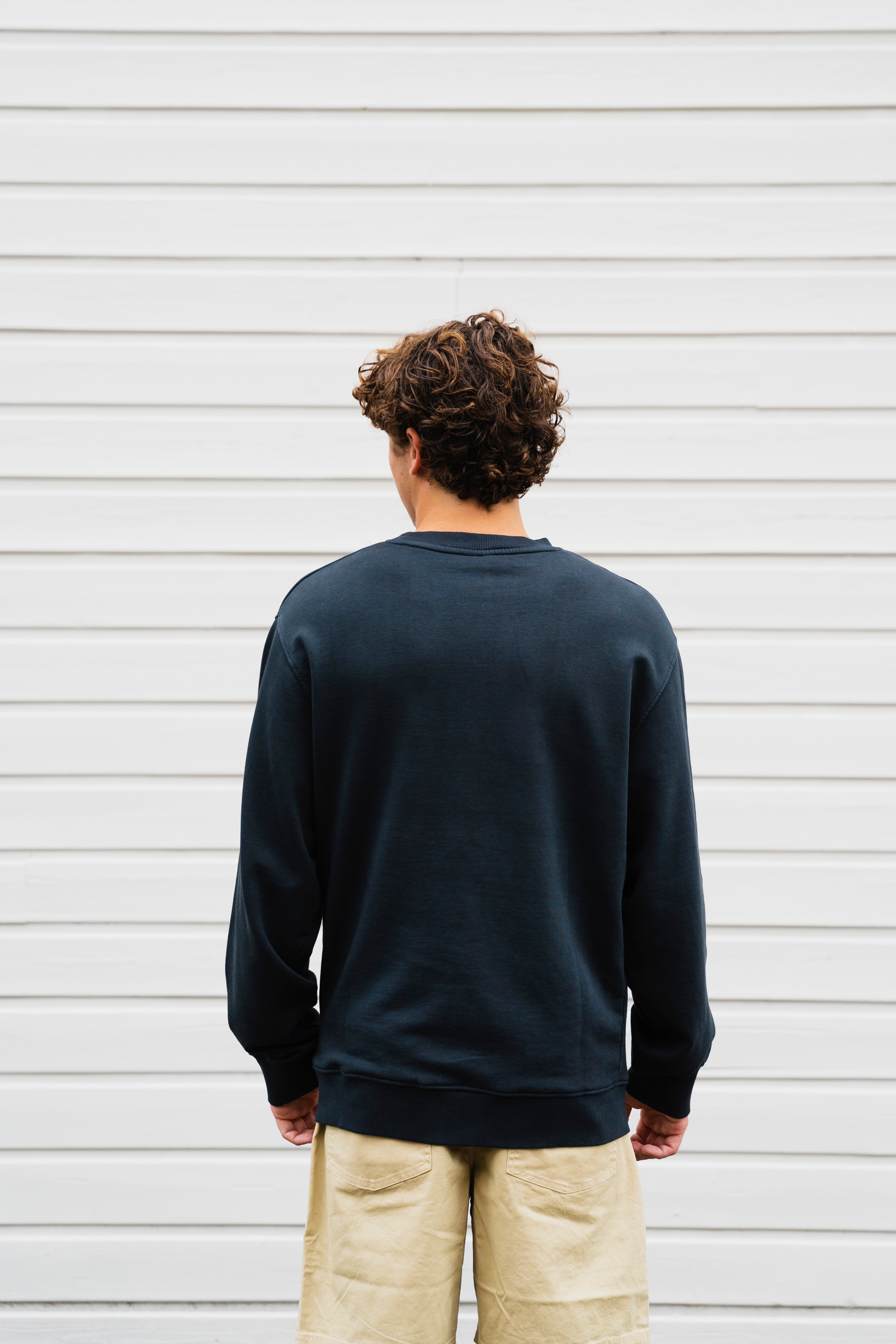 BIG BRAUTHER X T&amp;C Surf Designs Crew Fleece Cat logo - Washed Black