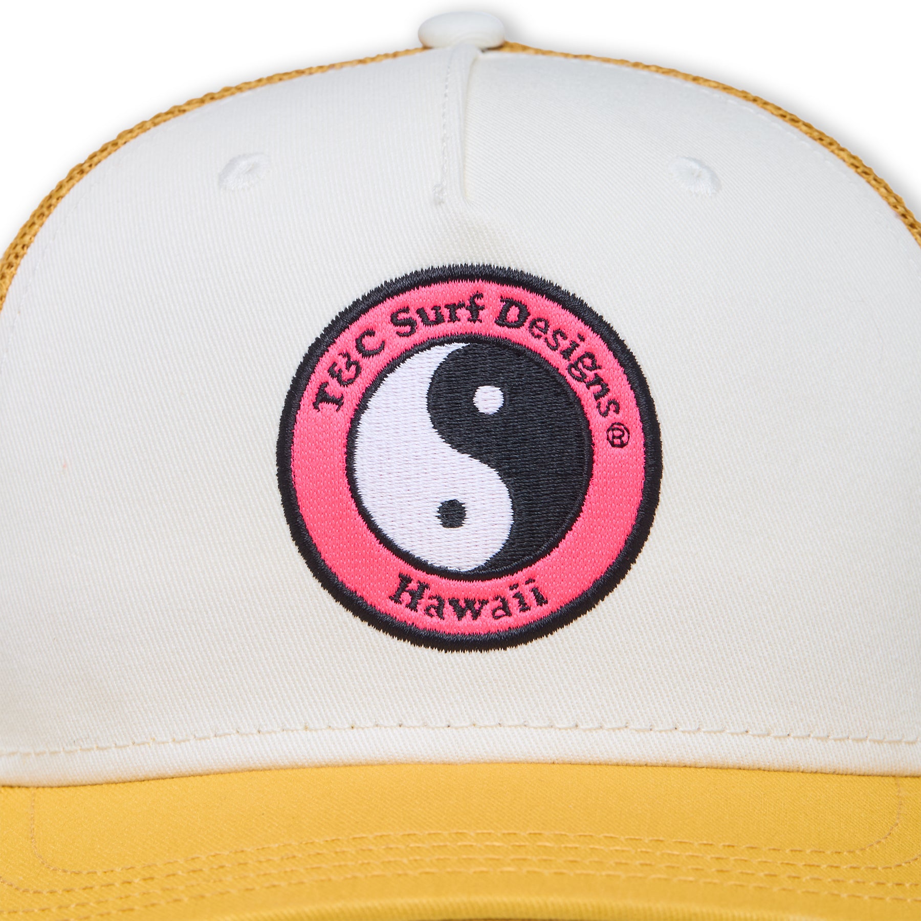 T&C Surf Designs YY Multico Trucker Cap - Yellow Natural Pink Logo