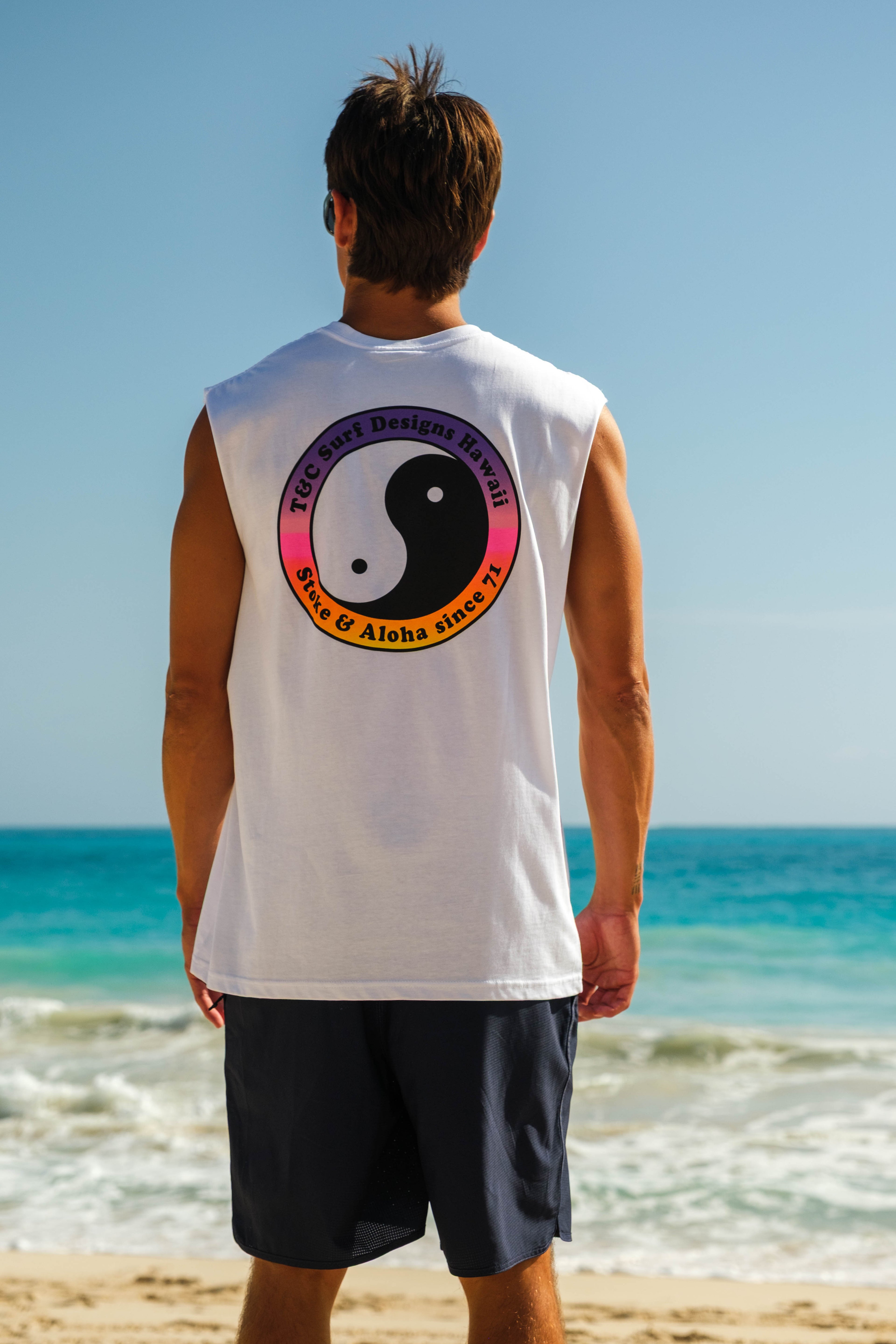 YY 71 Logo Muscle Débardeur -White