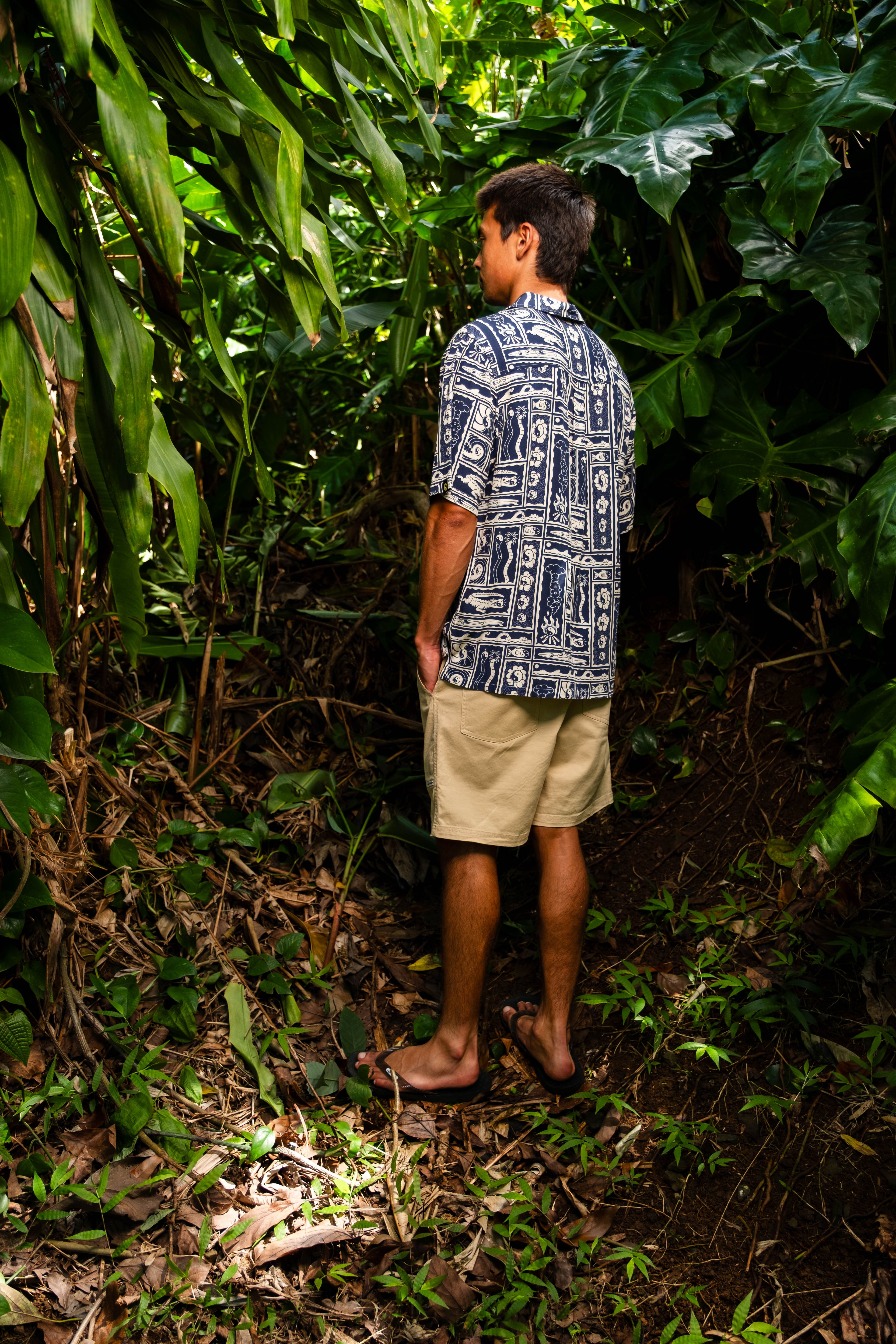 T&C Surf Designs Aloha S/S Shirt - Navy Kenny Camp