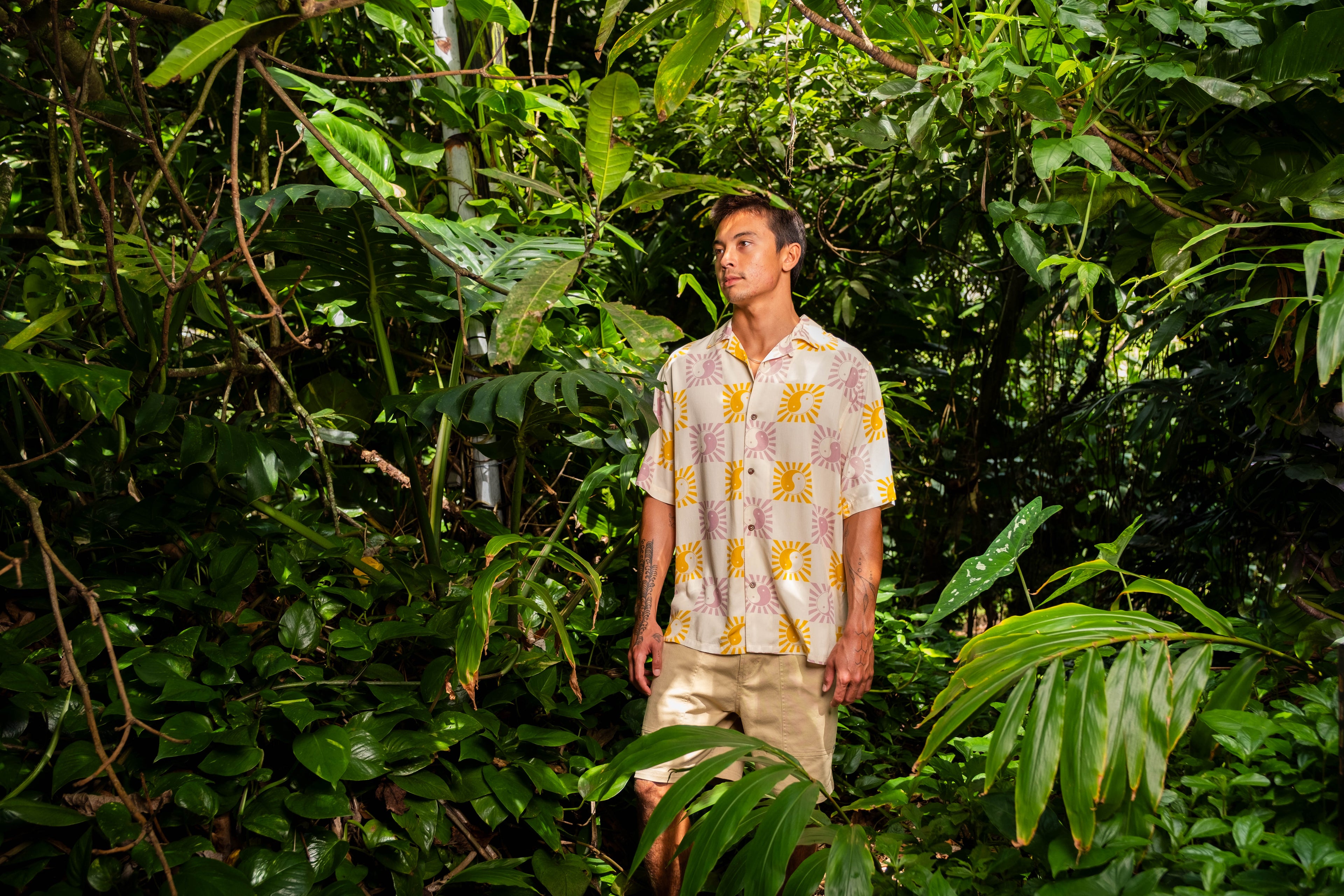 T&C Surf Designs Aloha S/S Shirt - Dawn Mauve - Sun Check