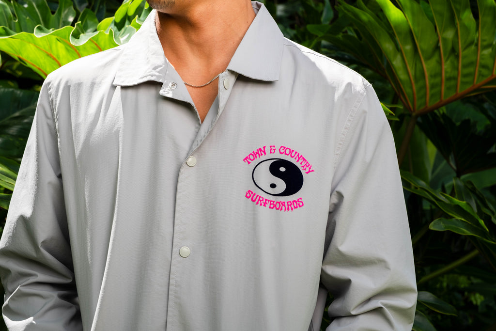 T&C Surf Designs Nylon Coach Jacket - Gray