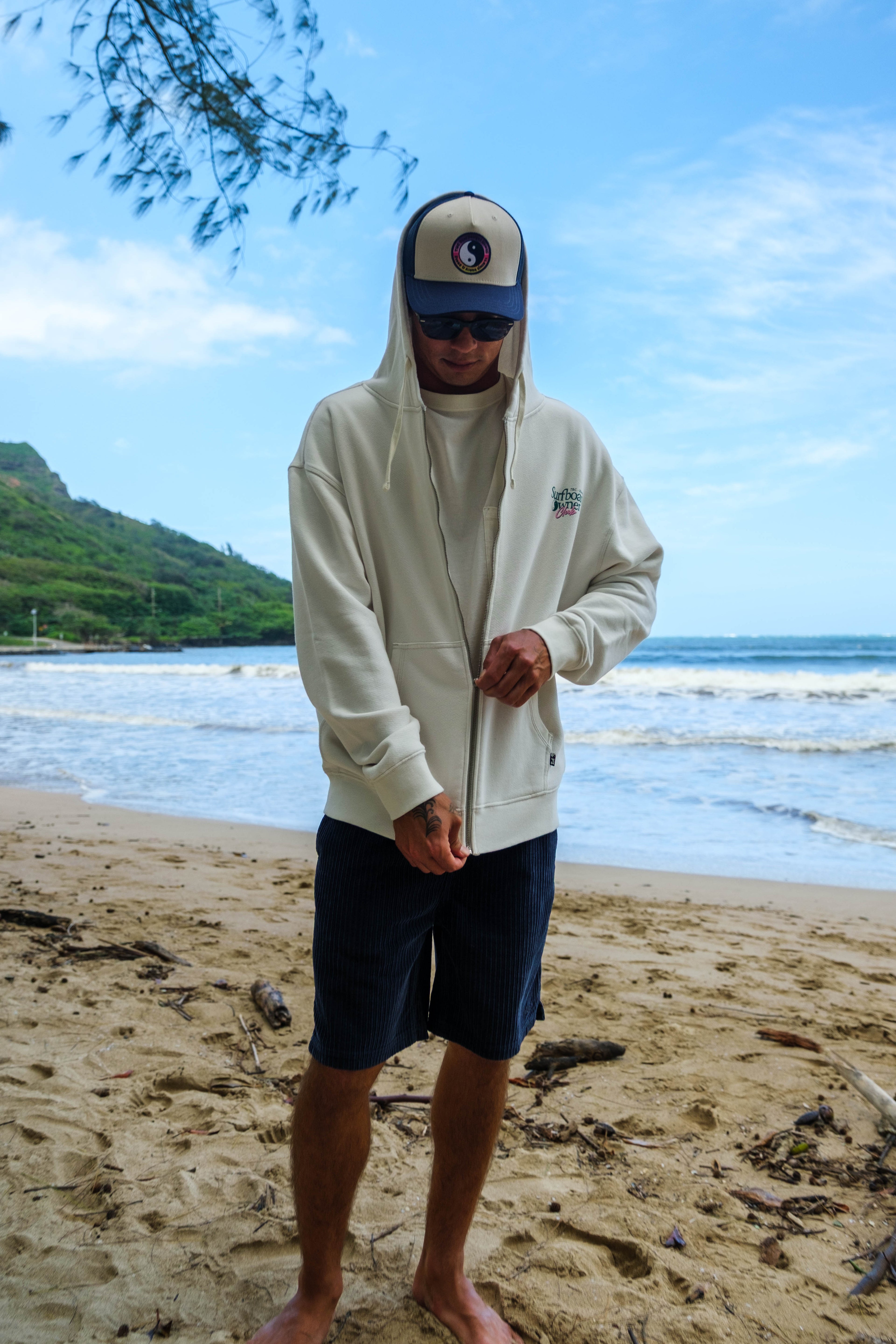 Owner Sweat à capuche zippé -Light Grey
