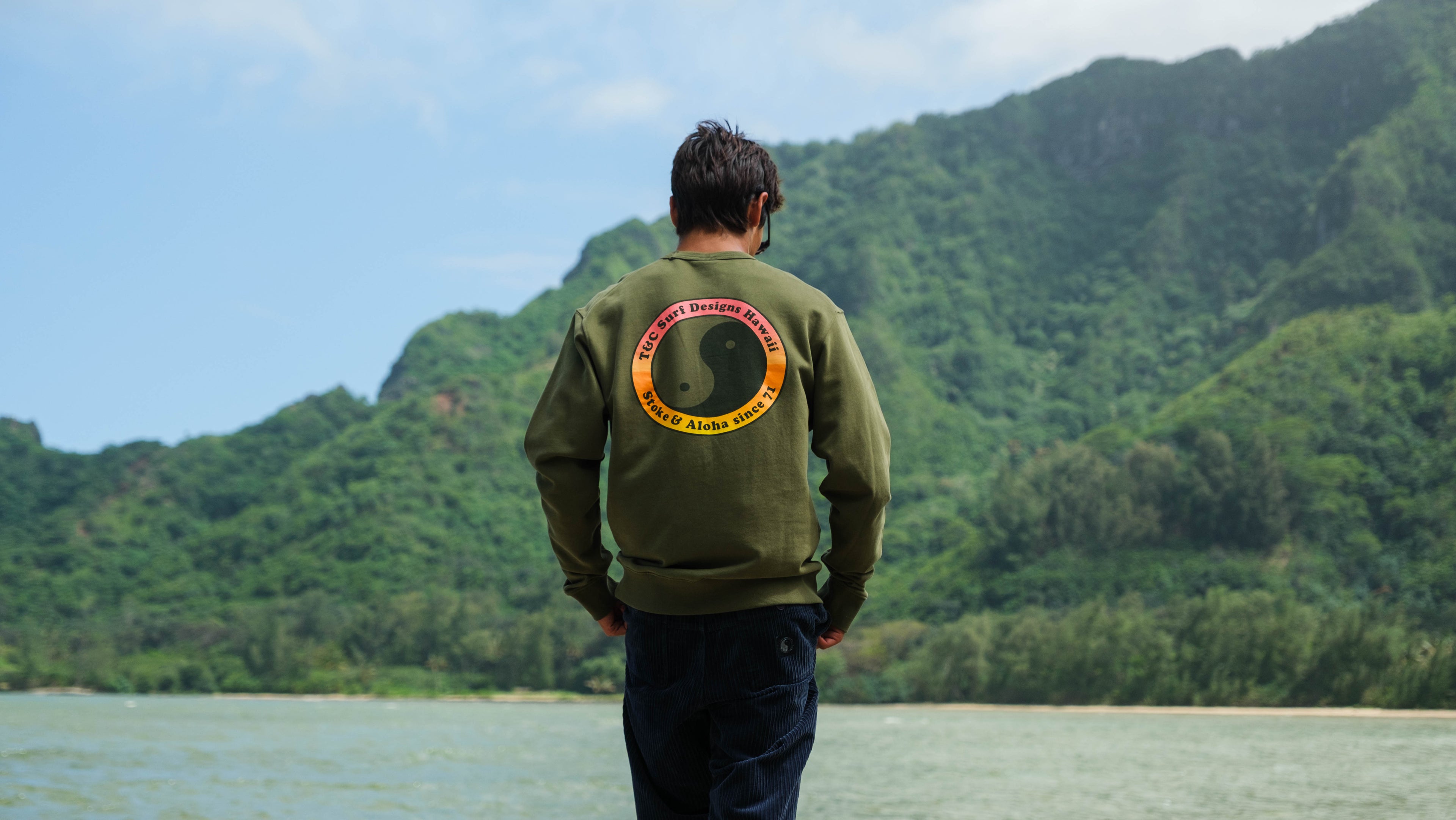 YY 71 Pocket Crew Sweat-Military Green