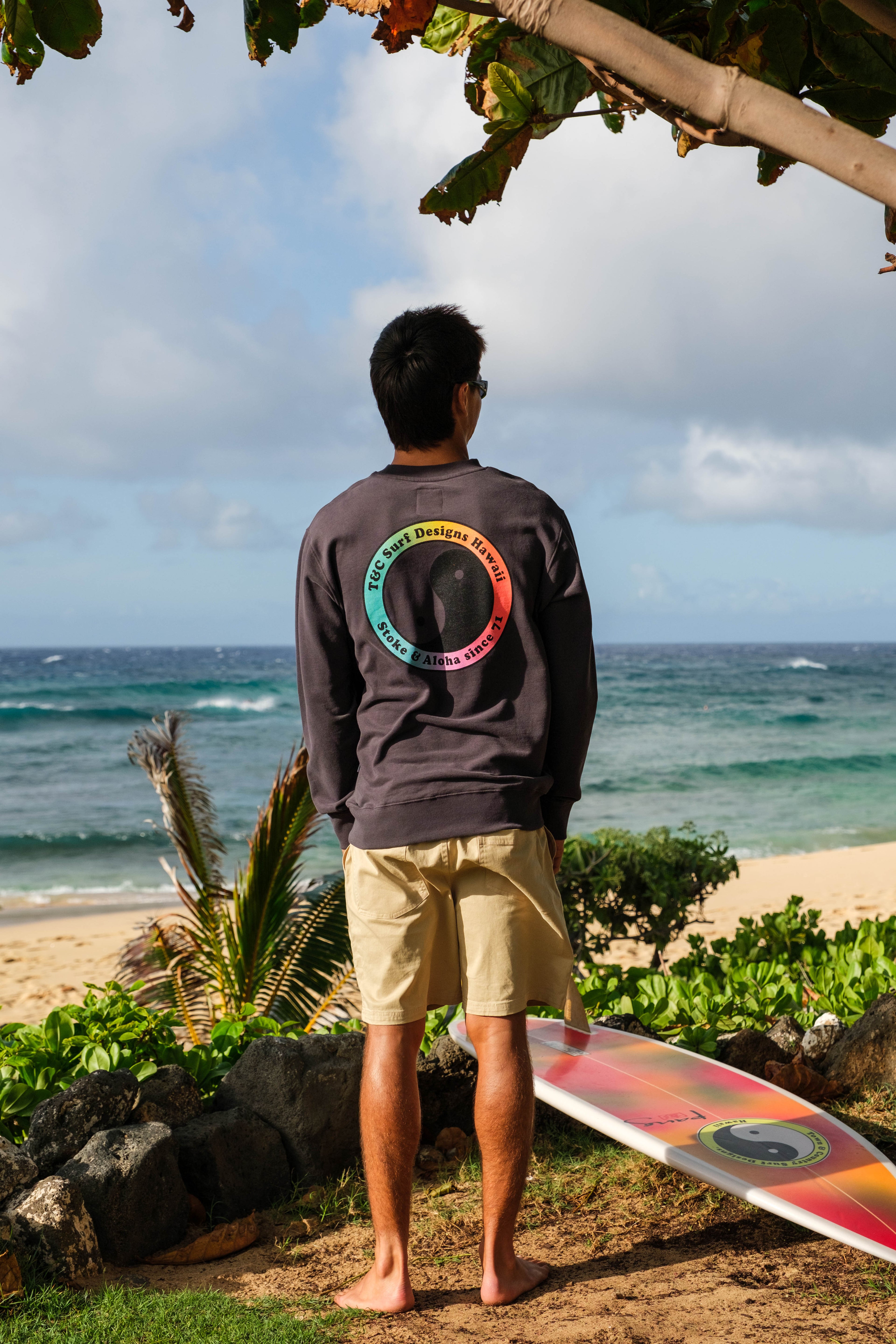 T&C Surf Designs YY 71 CREW SWEAT - Washed Black