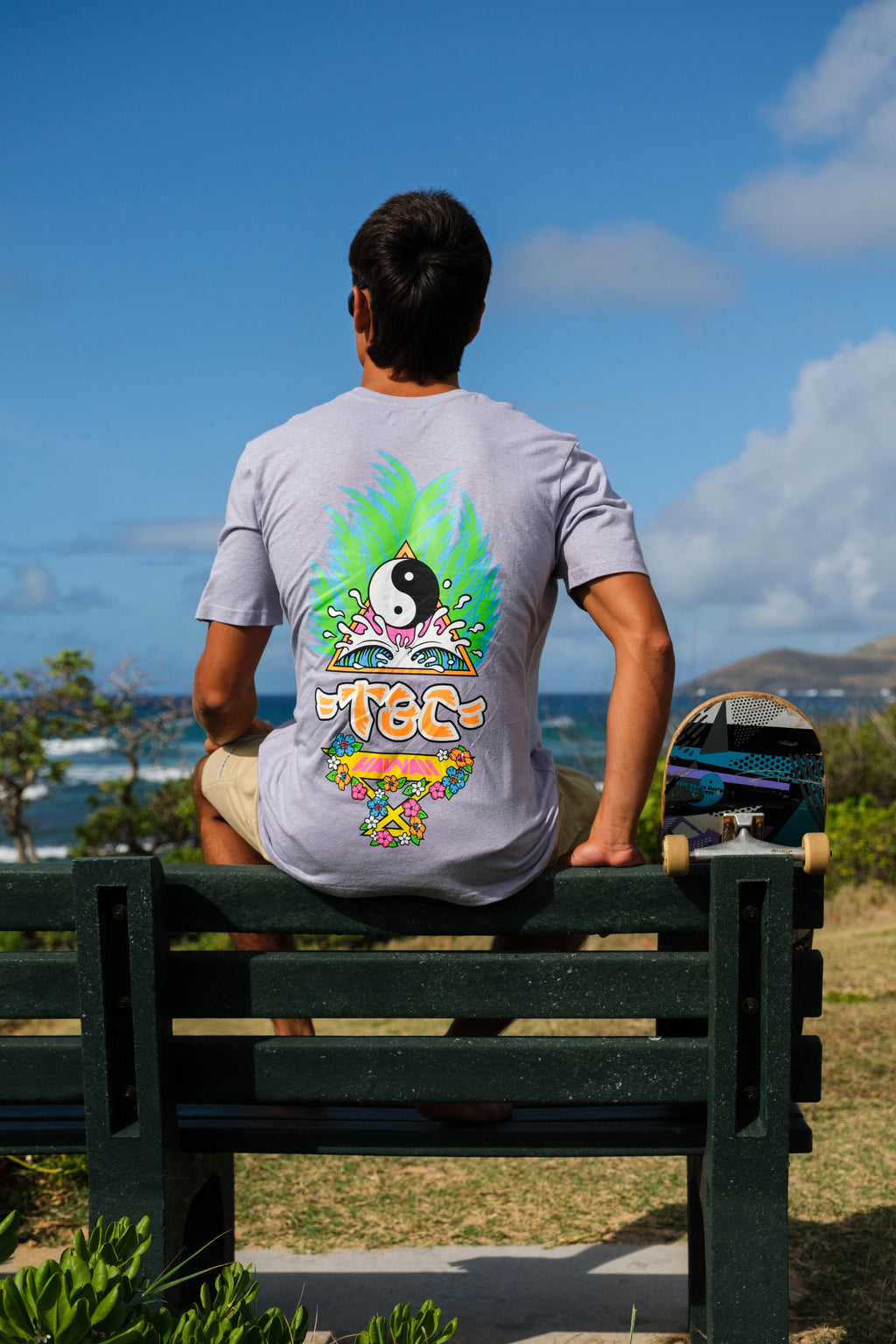 T&C Surf Designs Palms S/S T-Shirt - Washed Lavender