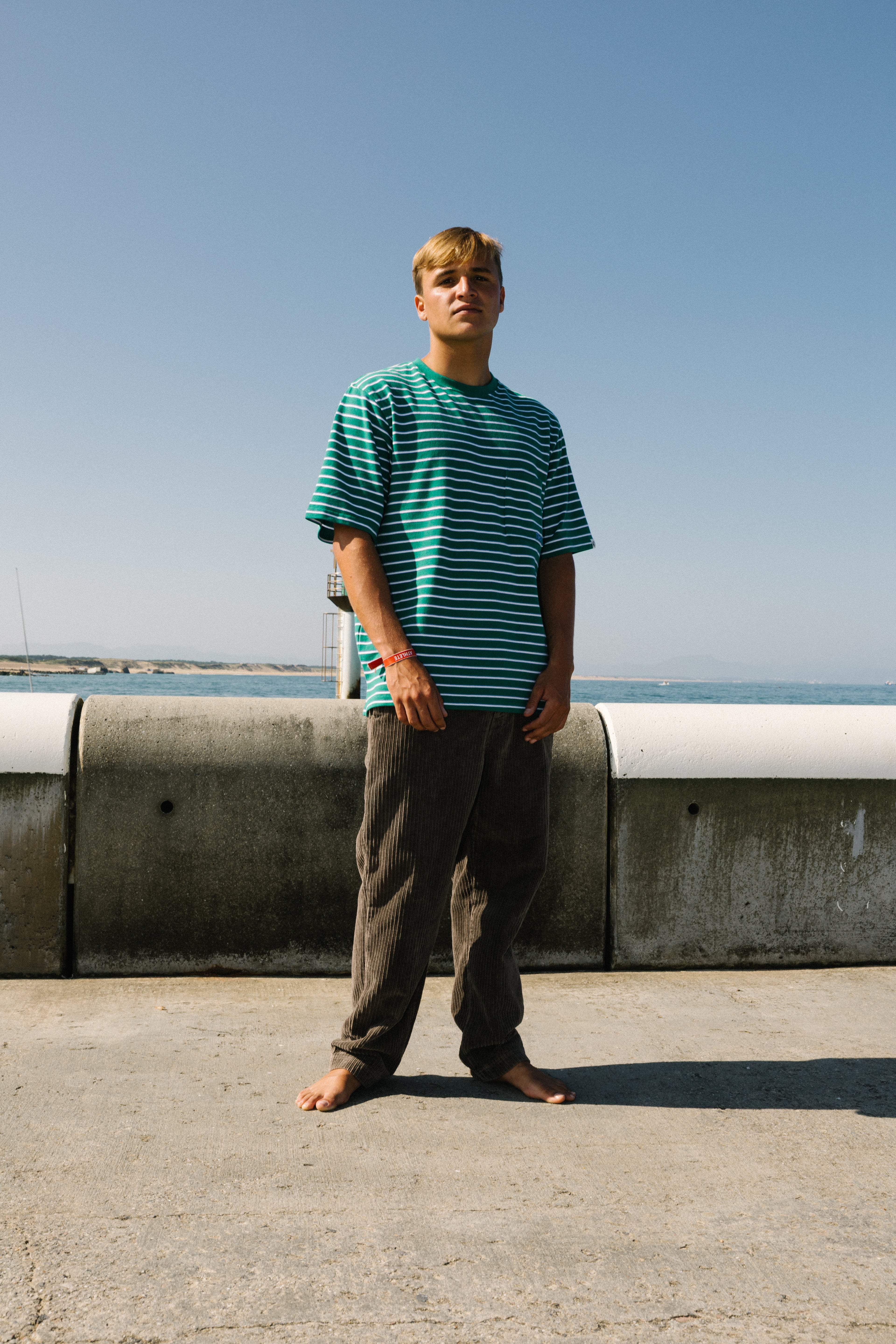 PK Yarn Dye Stripe T-shirt manches courtes -Green