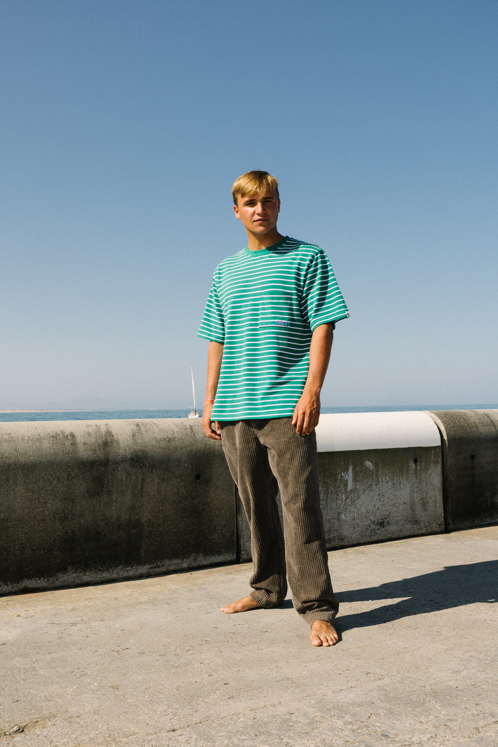 PK Yarn Dye Stripe T-shirt manches courtes -Green