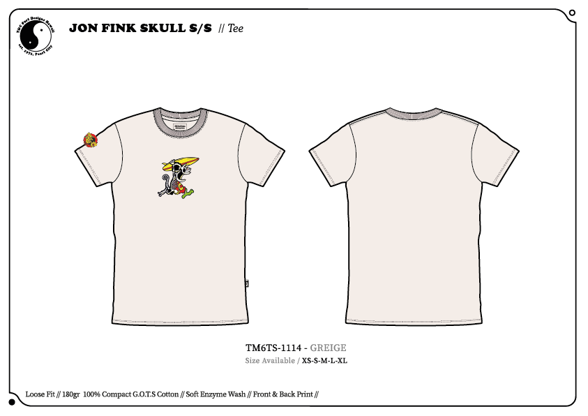 T&C Surf Designs Jon Fink Skull S/S Tee - Greige