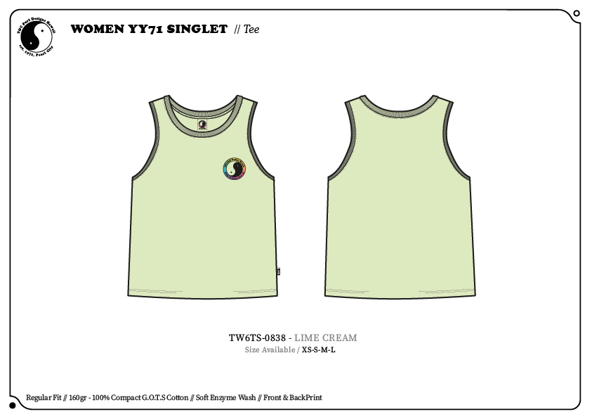 T&C Surf Designs Women Singlet Tee - Lime Cream