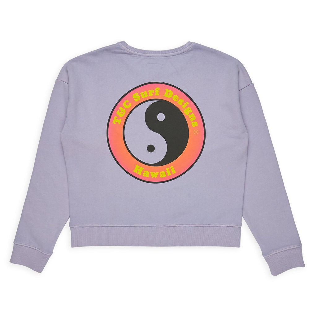 T&C Surf Designs Women YY Crew Sweat- Washed Lavender