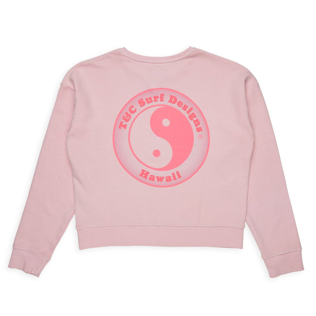T&C Surf Designs Women YY Crew Sweat- Washed Rose