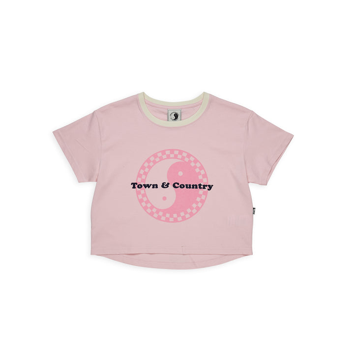 T&C Surf Designs Crop Checky  S/S Tee - Washed Rose