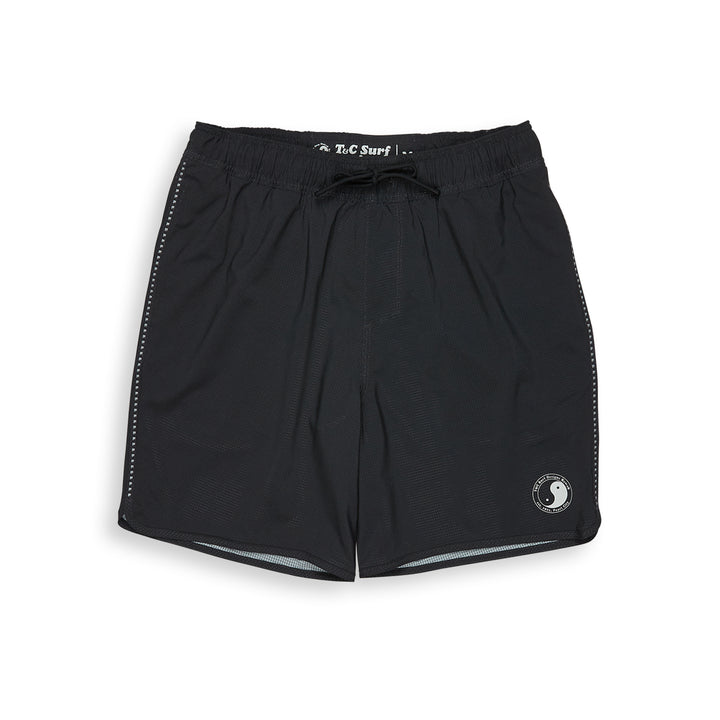 T&amp;C Surf Designs Elastic Scalop 19" Beach Short - Washed Black