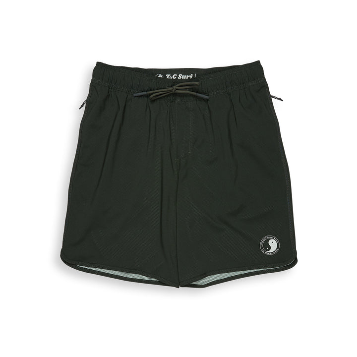 T&amp;C Surf Designs Elastic-Scalop-19" Beach Short - Dark Military