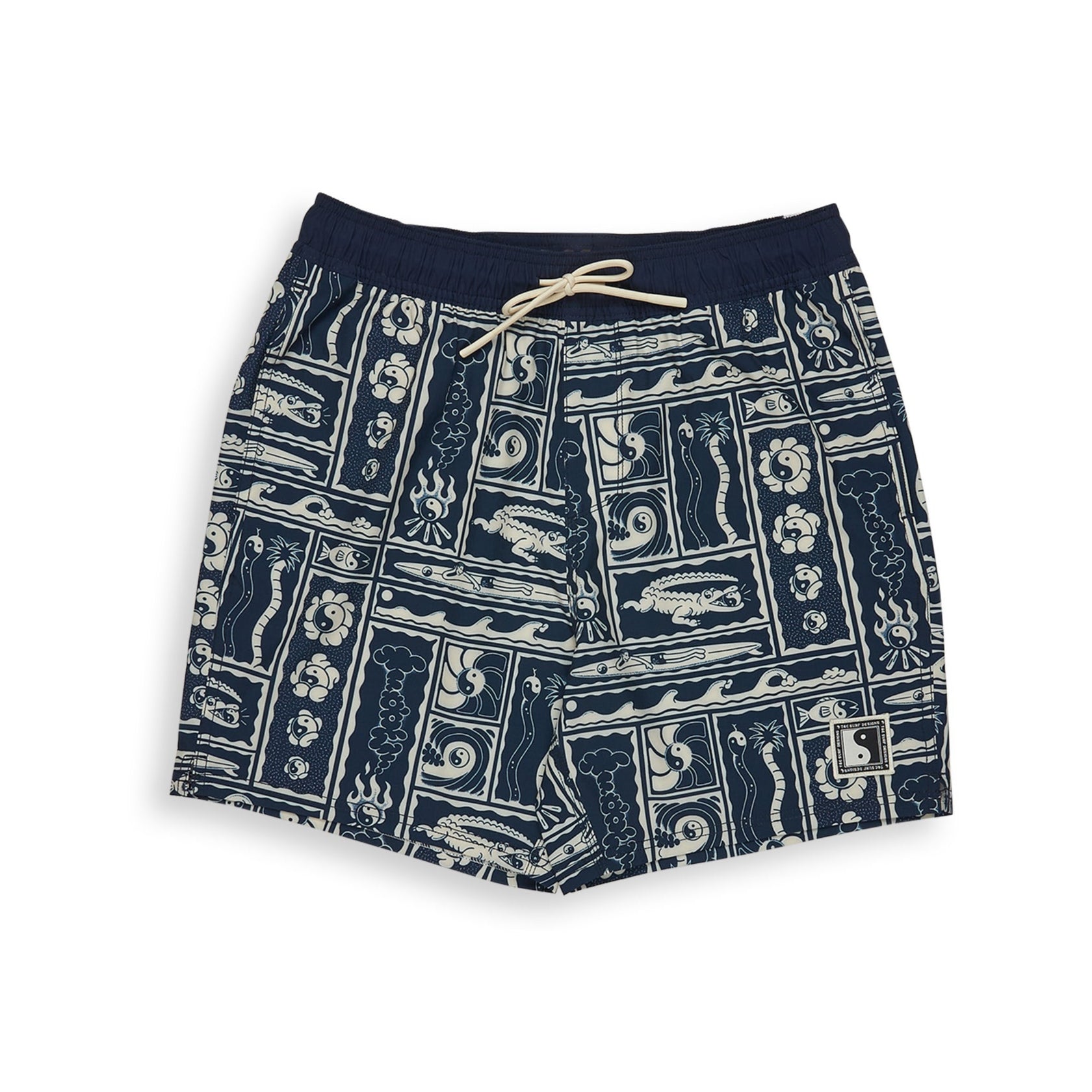 T&C Surf Designs Aloha Elastic 17.5" Beach Short - Navy