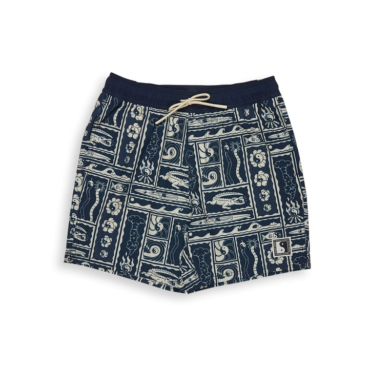 T&C Surf Designs Aloha Elastic 17,5" Beach Short - Navy