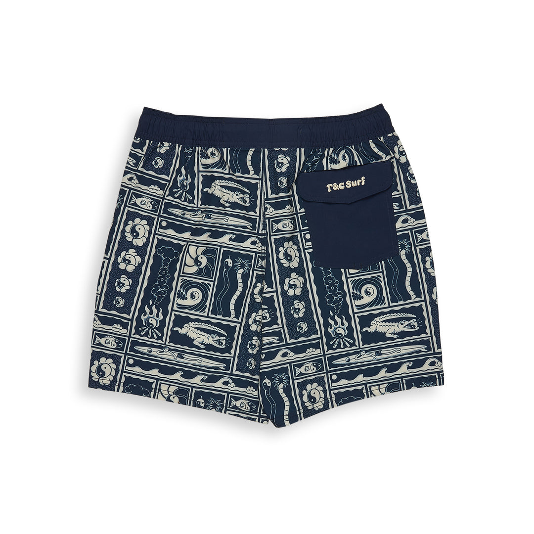 T&C Surf Designs Aloha Elastic 17,5" Beach Short - Navy