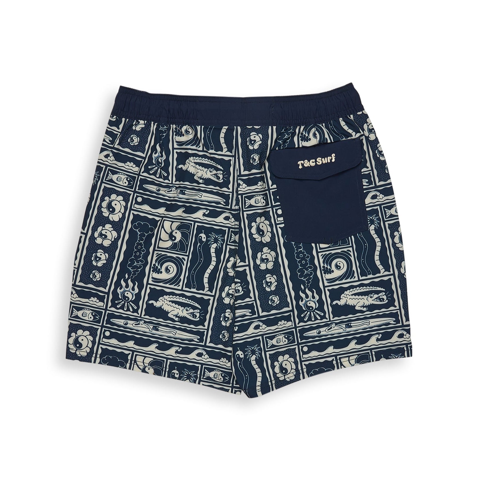 T&C Surf Designs Aloha Elastic 17.5" Beach Short - Navy