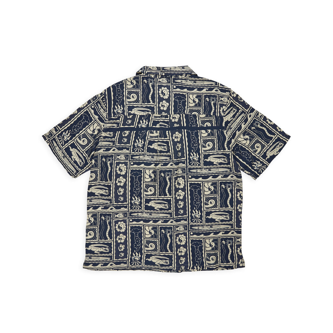 T&amp;C Surf Designs Aloha S/S Shirt - Navy Kenny Camp