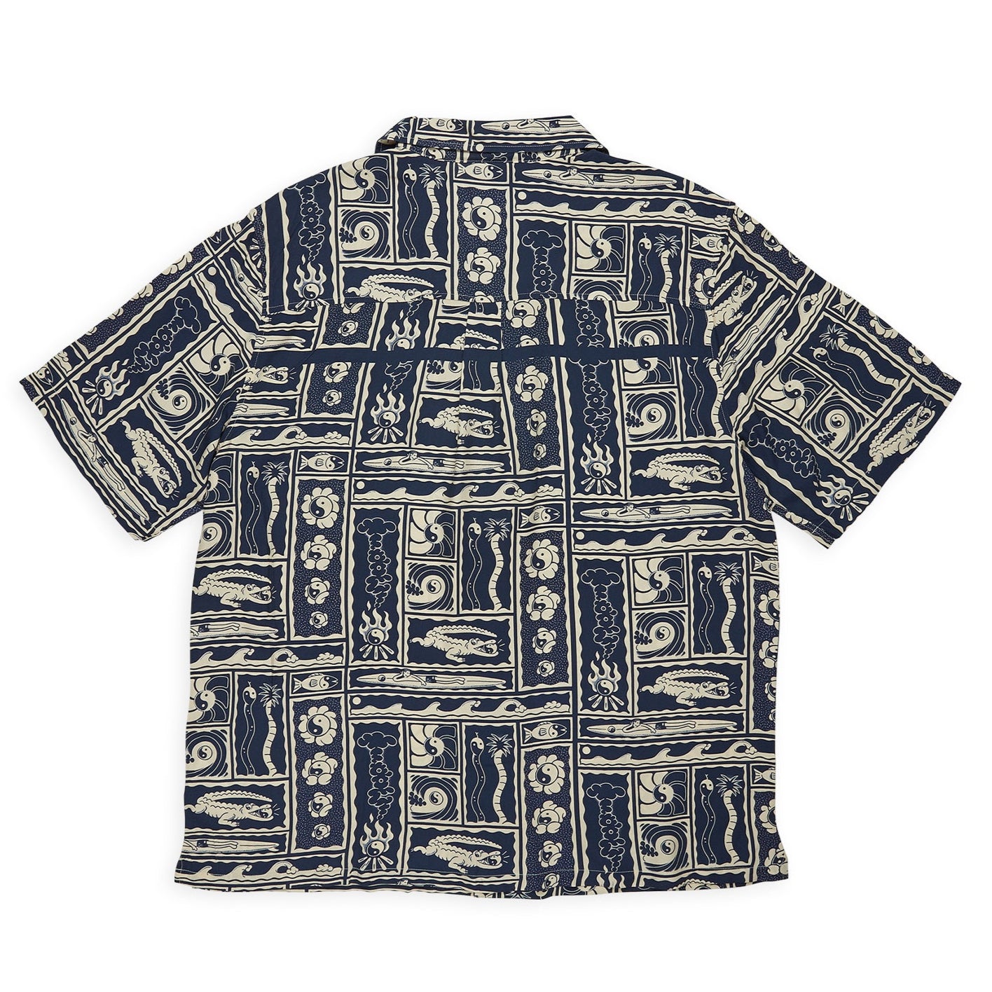 T&C Surf Designs Aloha S/S Shirt - Navy Kenny Camp