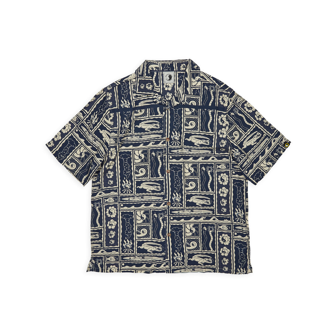 T&C Surf Designs Aloha S/S Shirt - Navy Kenny Camp