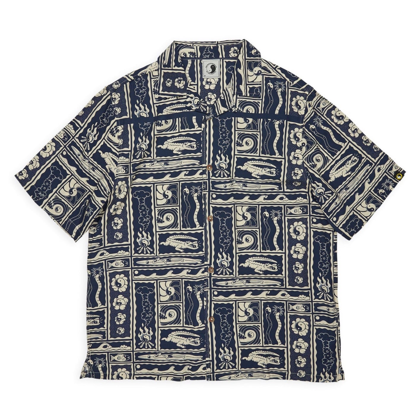 T&C Surf Designs Aloha S/S Shirt - Navy Kenny Camp