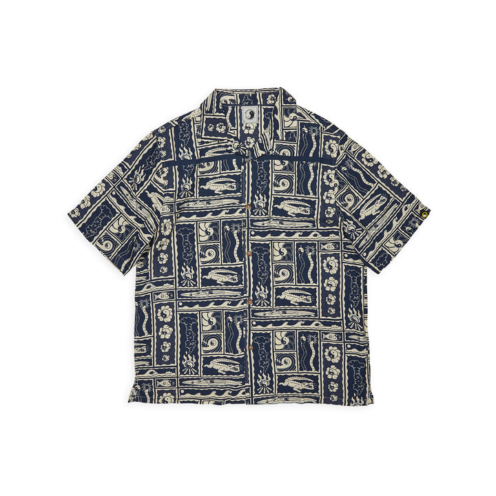 T&amp;C Surf Designs Aloha S/S Shirt - Navy Kenny Camp