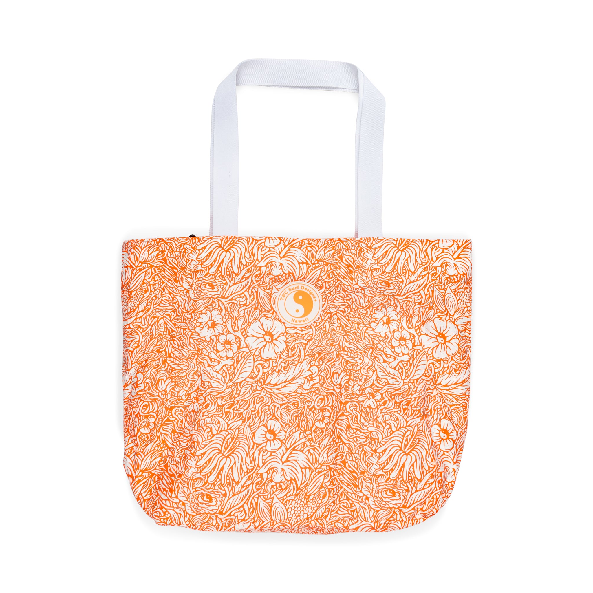 T&C Surf Designs Printed Travel Tote Bag- Orange Flower