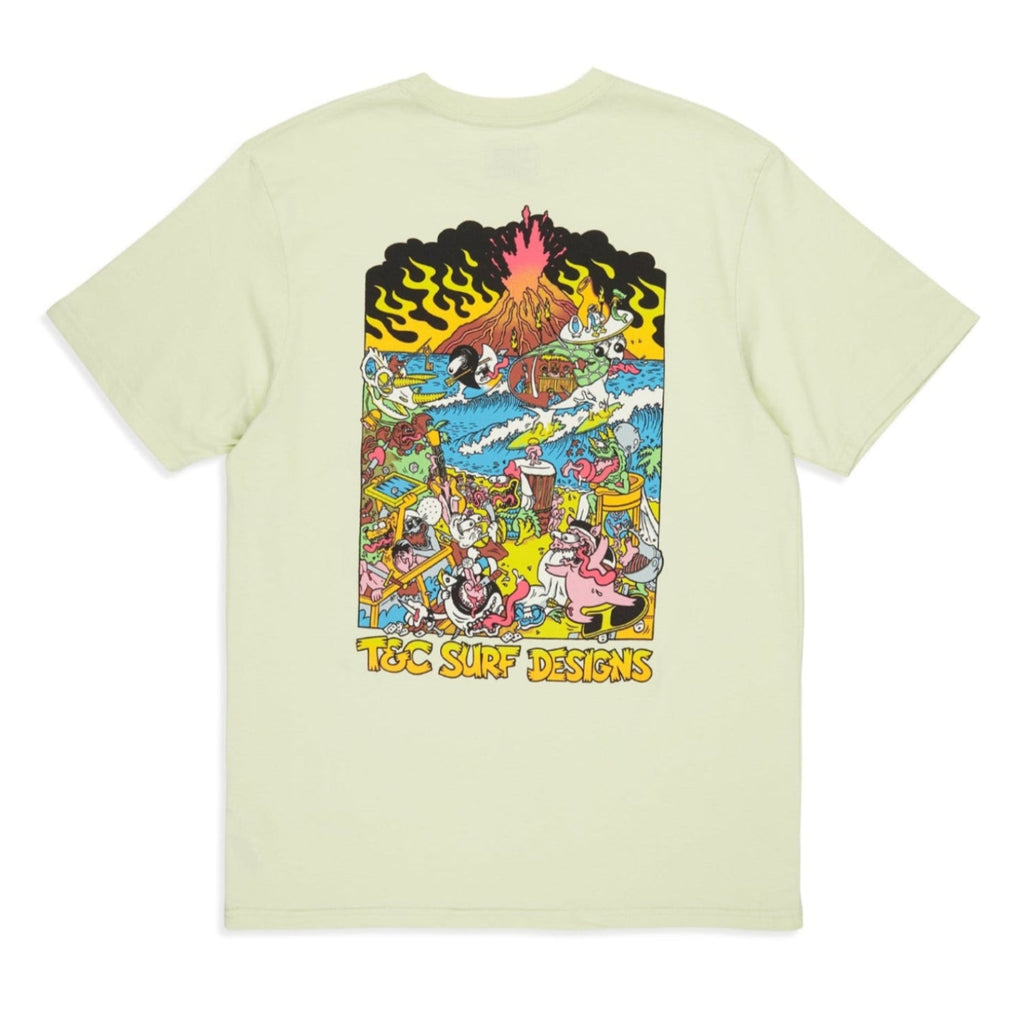 T&C Surf Designs Jon Earthly Delights S/S T-Shirt - Lime Cream