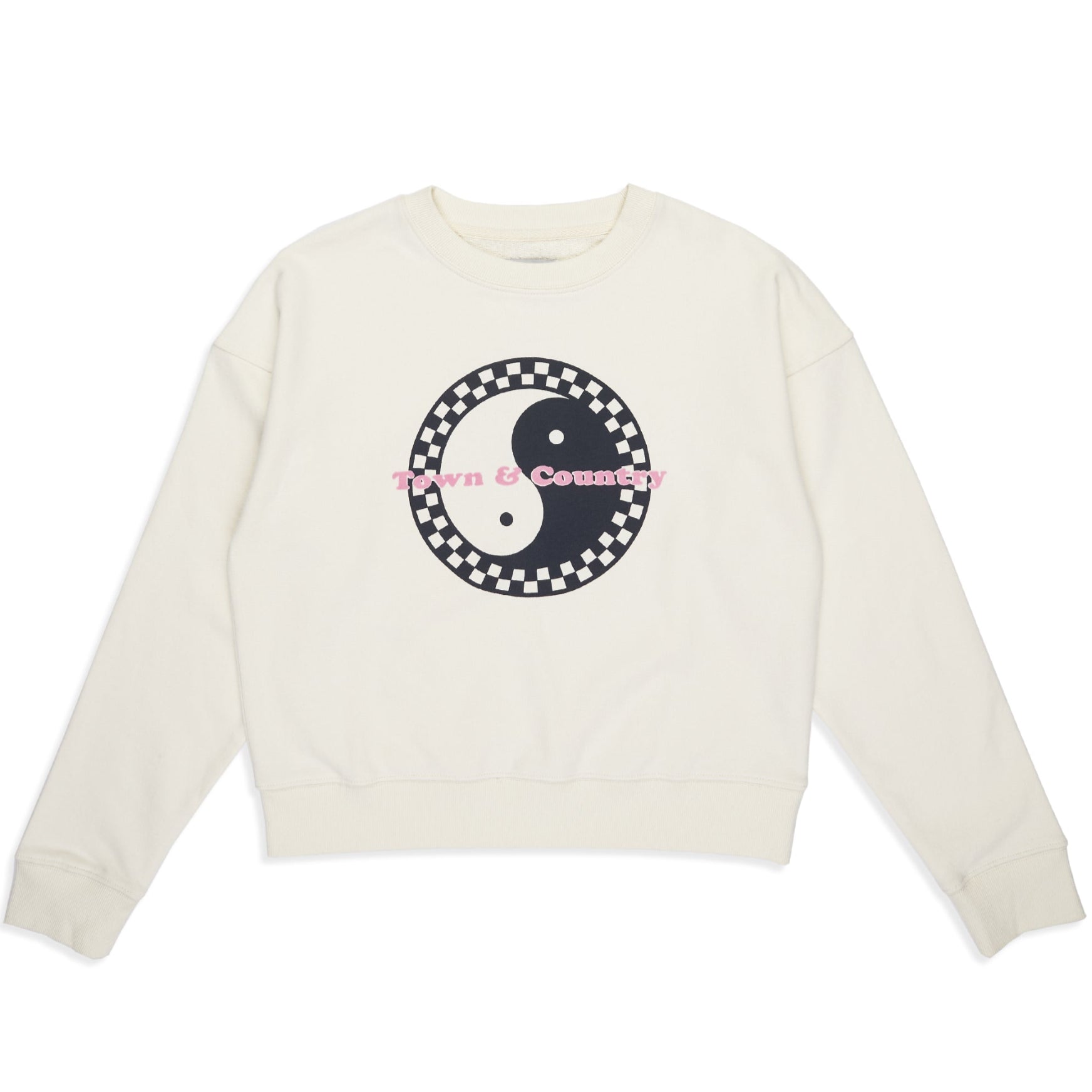 T&C Surf Designs Women Checky Crew Sweat - Off White