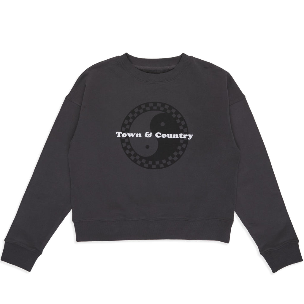 T&C Surf Designs Women Checky Crew Sweat - Washed Black