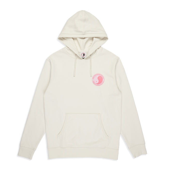 T&C Surf Designs Essential Hooded Fleece Off White Pink Logo