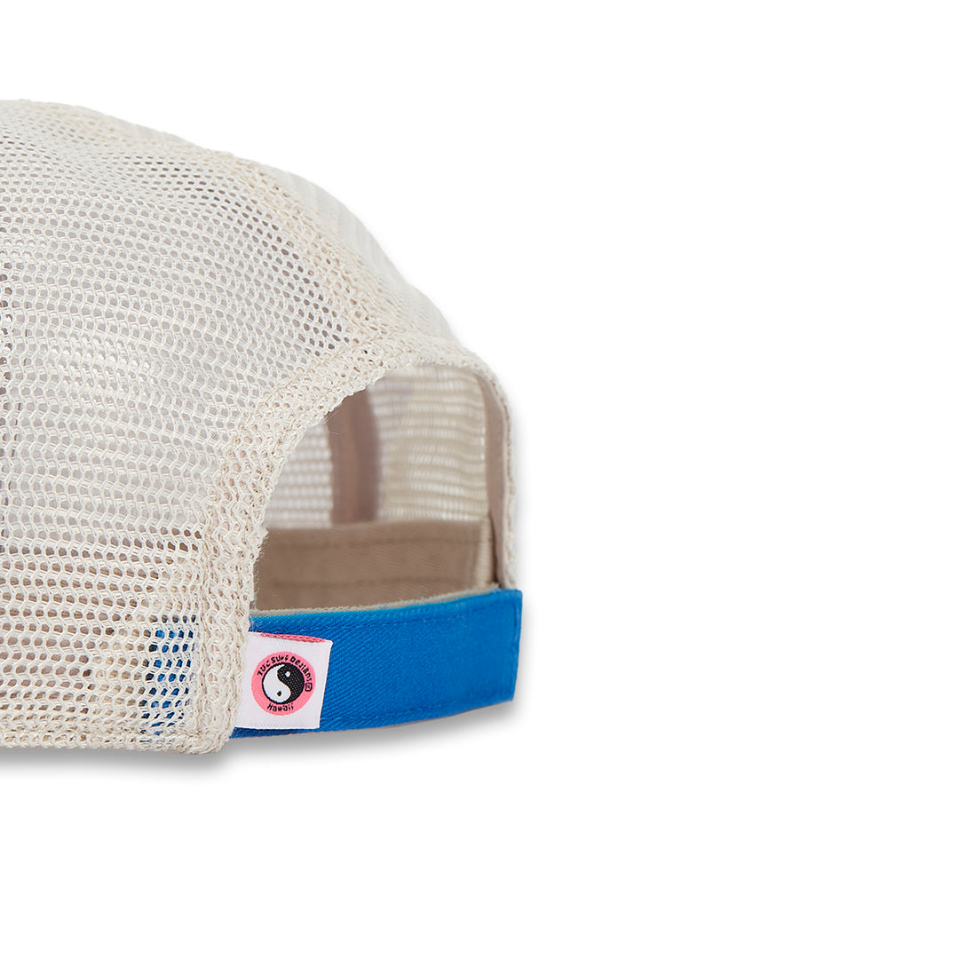 T&C Surf Designs Jon Unstructured Trucker Cap- Natural Royal Blue