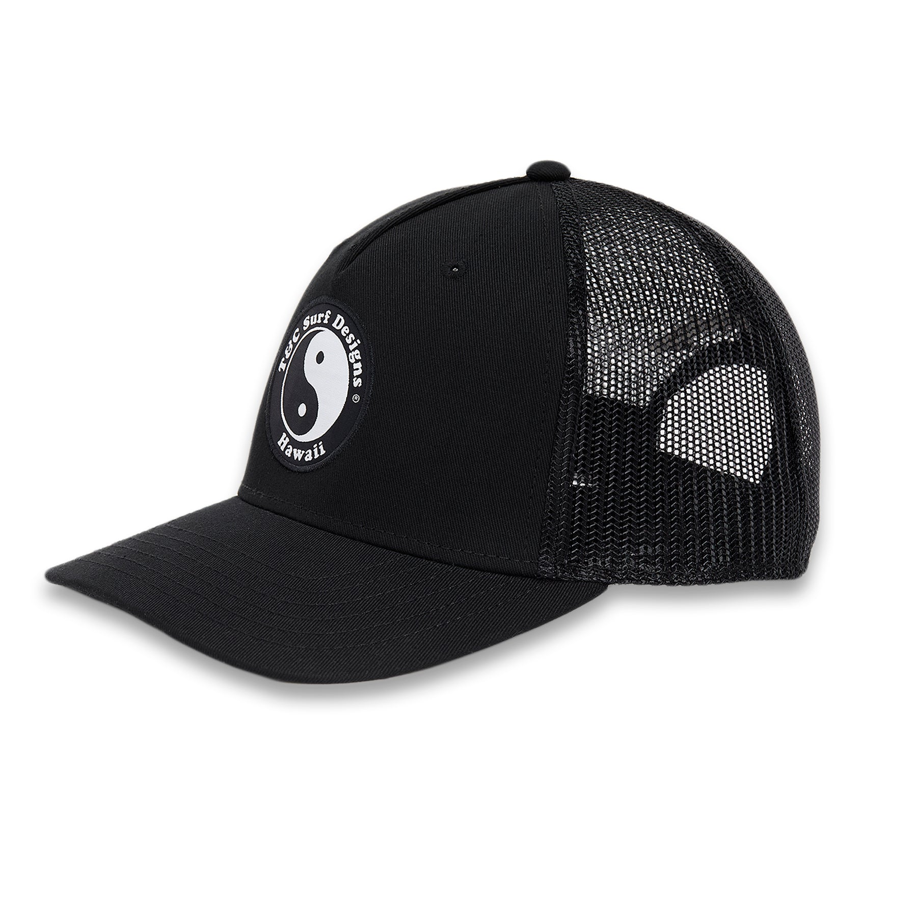 T&C Surf Designs YY Trucker Cap - Black Black Black logo