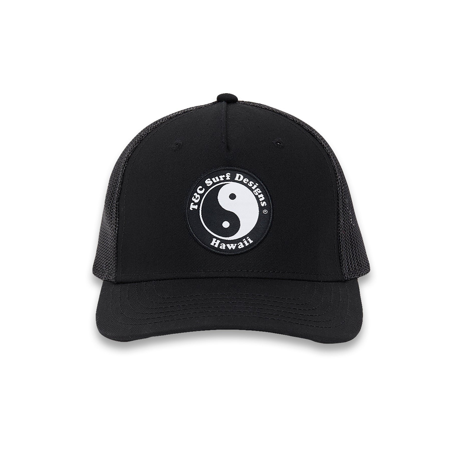 T&C Surf Designs YY Trucker Cap - Black Black Black logo